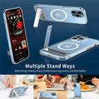 Magnetic Stand Phone Case for iPhone 17 16 15 14 Pro Max Plus 12 13 Mini 11 Mobile Cases with Kickstand Shockproof  Back Cover