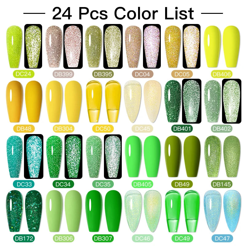 Mtssii 20/40/60Pcs Nail Gel Polish Set Kit Nude Pink Glitter Nail Art UV Gel Manicure Set Vernis Semi Permanent Base Top Coat