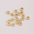 Round Ring Beads 14K Gold Color Plated Pendant Necklace Bracelet Earring Accessories DIY Handmade Jewelry Components 20pcs