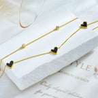 DIEYURO 316L Stainless Steel Heart Love Anklets For Women Girl New Trend Multi-layer Leg Chain Non-fading Jewelry Gift Party