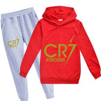 Kid Clothes Hooded Hoodie +Pants Suit Boy 3-12 Years Spring Autumn Sweatshirt Football CR7 Tracksuit Children Holiday Sportsuit