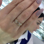 585 Purple Gold Elegant faceted fine rings for women Couple style Classic Plated 14K Rose Gold Luxury Jewelry Opening