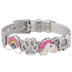 Fashion Stainless Steel For Woman Men Bracelet Mesh Bracelet Set Crystal Heart Anchor Charm Fine Bracelet Bangle Female Lover