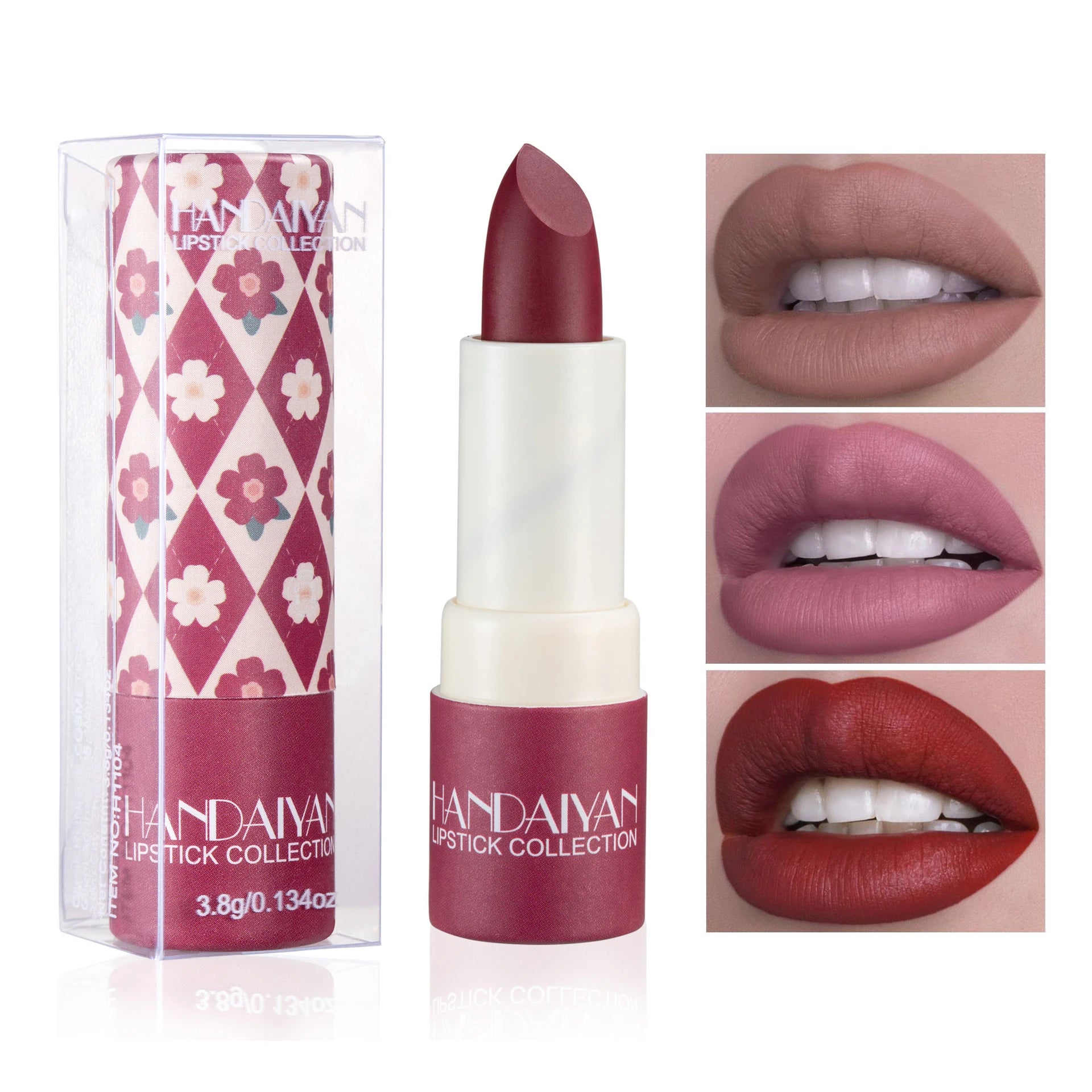 HANDAIYAN 8 Colors Velvet Nude Lipstick Sexy Red Pigments Makeup Matte Lip Stick Long Lasting Waterproof Professional Cosmetics