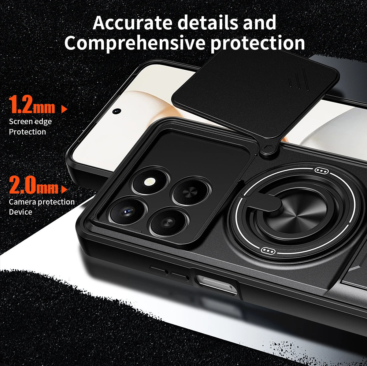 Armor Case For Honor 400 Smart 5G Case Shockproof Slide Lens Protector Phone Cover For Honor 400 Smart Case Fundas With Ring