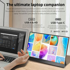 14" Full HD Portable Monitor 100%SRGB 16:10 for Suitable for laptop expansion dual screen solution for Enhanced Productivity