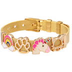 Fashion Stainless Steel For Woman Men Bracelet Mesh Bracelet Set Crystal Heart Anchor Charm Fine Bracelet Bangle Female Lover