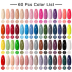 Mtssii 20/40/60Pcs Nail Gel Polish Set Kit Nude Pink Glitter Nail Art UV Gel Manicure Set Vernis Semi Permanent Base Top Coat