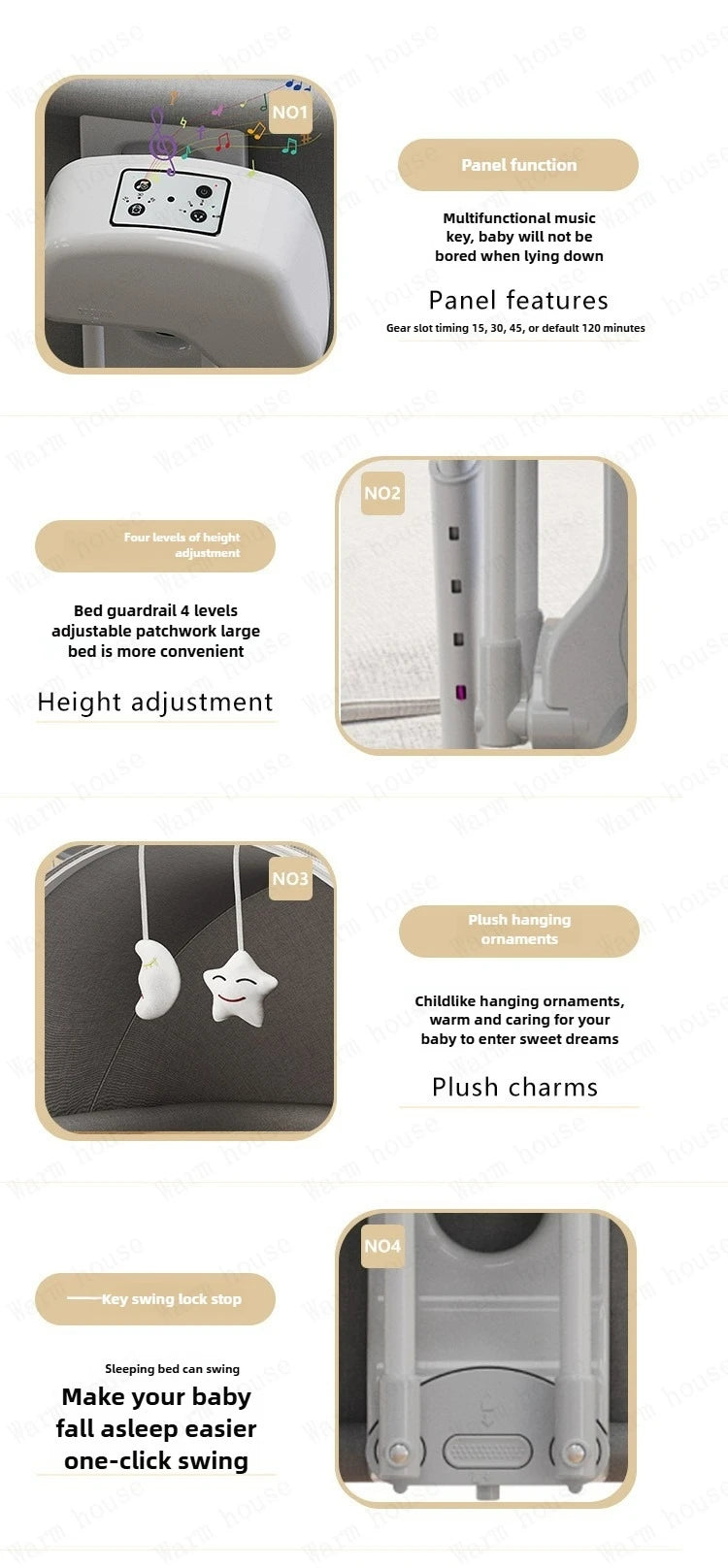 Portable Child Beds Multifunctional Children Folding Newborn Baby Cribs Child Beds Luxury Baby Bassinet Bedside Crib