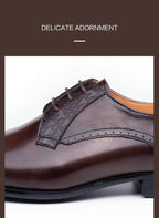 Luxury Mens Leather Shoes Fashions Genuine Leather Elegant Dress Derby Formal Shoe Casual Business Party Leather Shoes Coffee