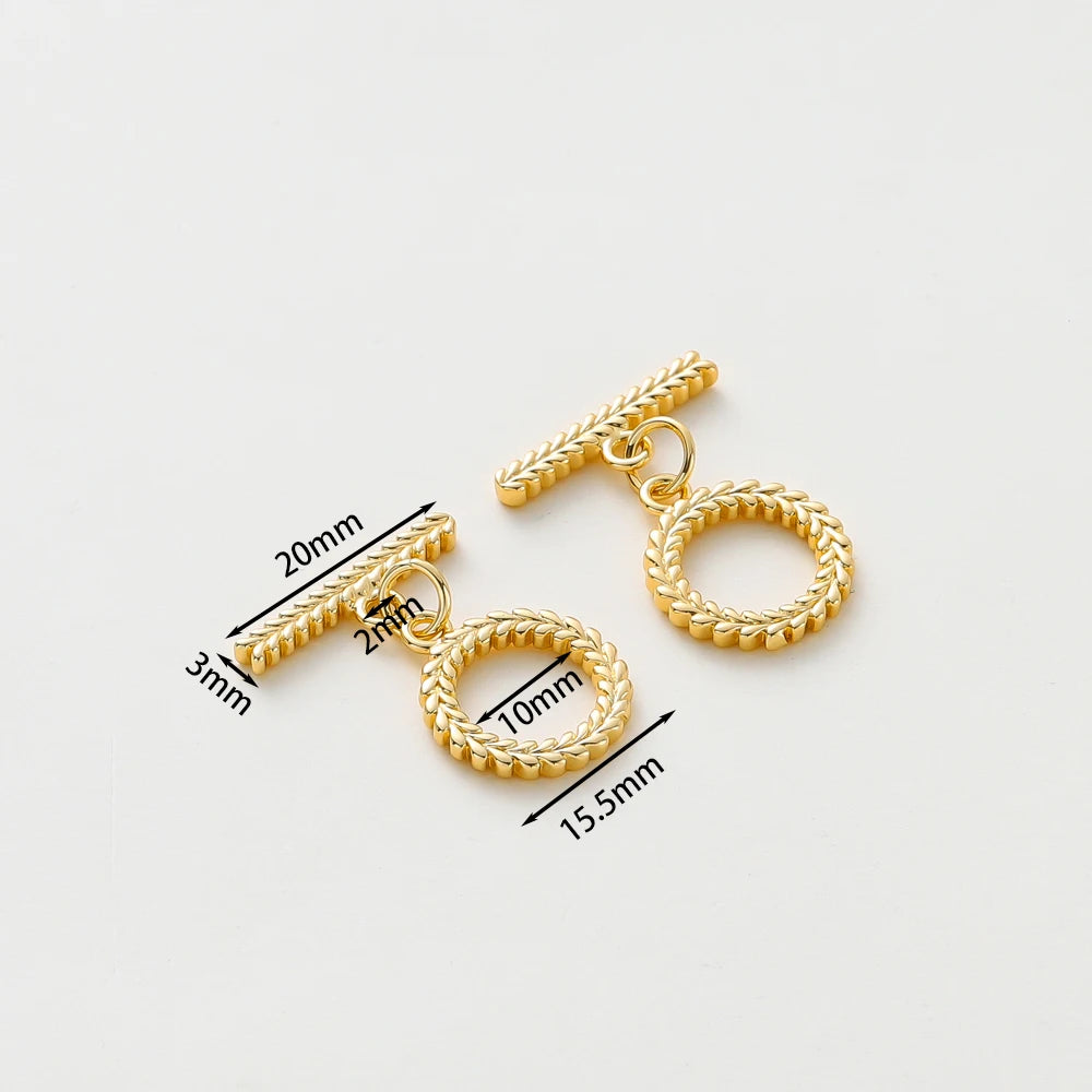 2-6Sets 14K/18K Gold Plated Brass OT Clasp Toggle Clasps Connector for DIY Bracelet Necklace Jewelry Making Findings Accessories