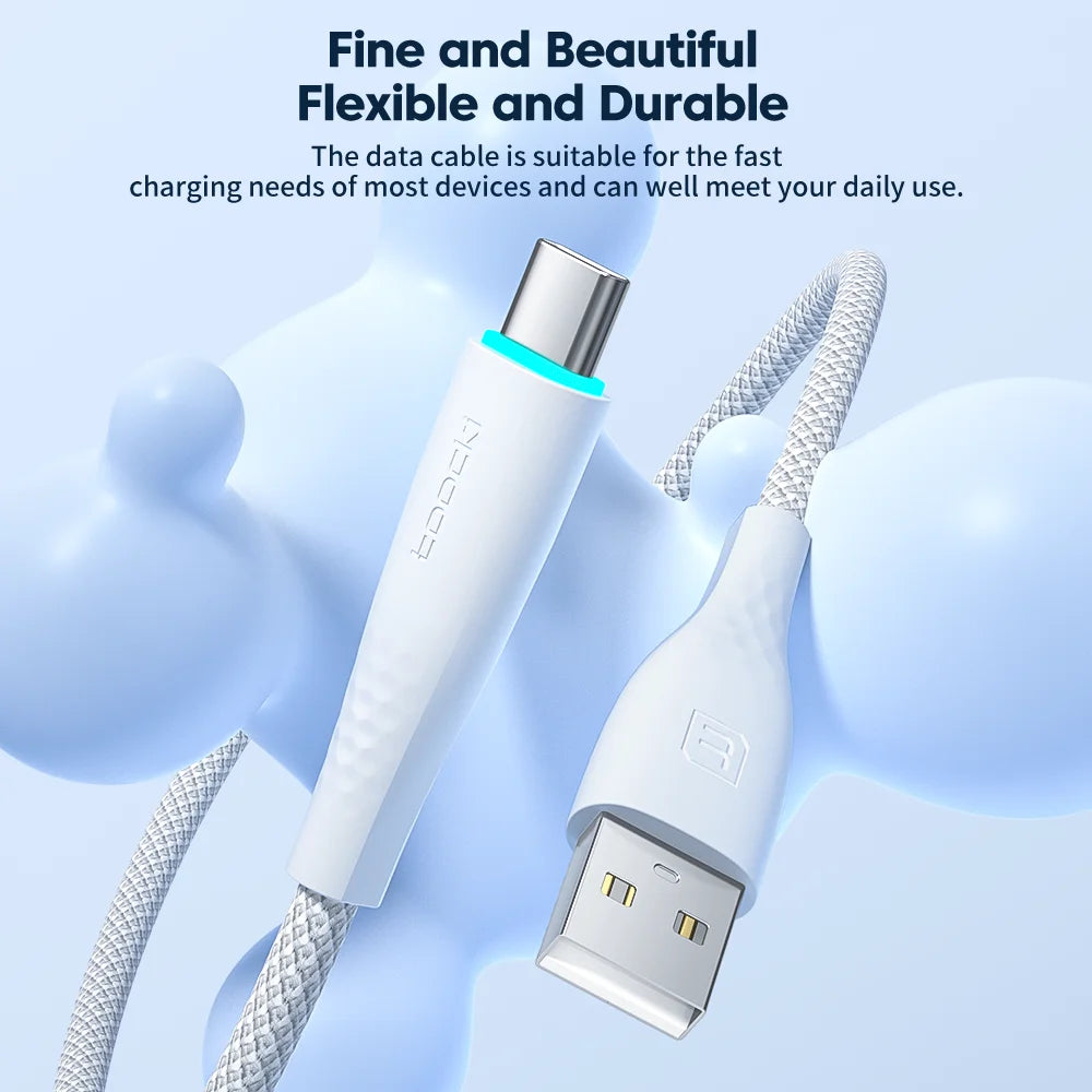 Toocki USB Type C Cable Fast Charging 3A USB C Charger Cord Data Wire For Samsung S21 S20 Xiaomi Redmi Poco Mobile Phone Cable