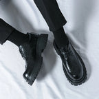 Fashion Patent Leather Men's Formal Shoes Comfortable Platform Luxury Genuine Leather New Elegant Man Wedding Social Derby Shoes