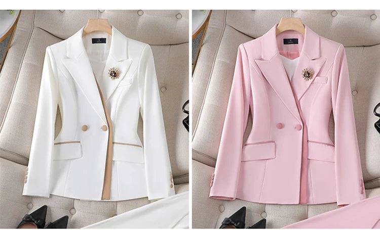 Women's Winter Retro Casual Irregular Suit Jacket Half Skirt Set Commuting Solid Double Breasted Suit Half Skirt Two-piece Set