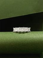 14K real gold laboratory grown diamond princess-shaped 5-stone row ring platinum engagement diamond ring fine jewelry