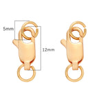1/2 Set Copper 14K/18K Gold Plated Lobster Clasp With Open Jump Rings For Bracelet Necklace Chains Connectors DIY Jewelry Making