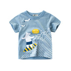 2-8T Toddler Kid Baby Boys Clothes Summer Cotton Top Infant Short Sleeve T Shirt Fashion Cute Tee Boys Tshrit Outfits