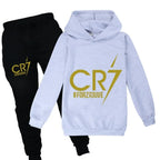 Kid Clothes Hooded Hoodie +Pants Suit Boy 3-12 Years Spring Autumn Sweatshirt Football CR7 Tracksuit Children Holiday Sportsuit