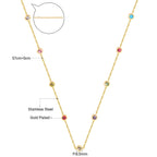 LUXUKISSKIDS Trendy Korean 5 Stars Charms Clavicle Choker Steel Fairy Woman Eight-Pointed Star with Shiny Zirconia Neck Collier
