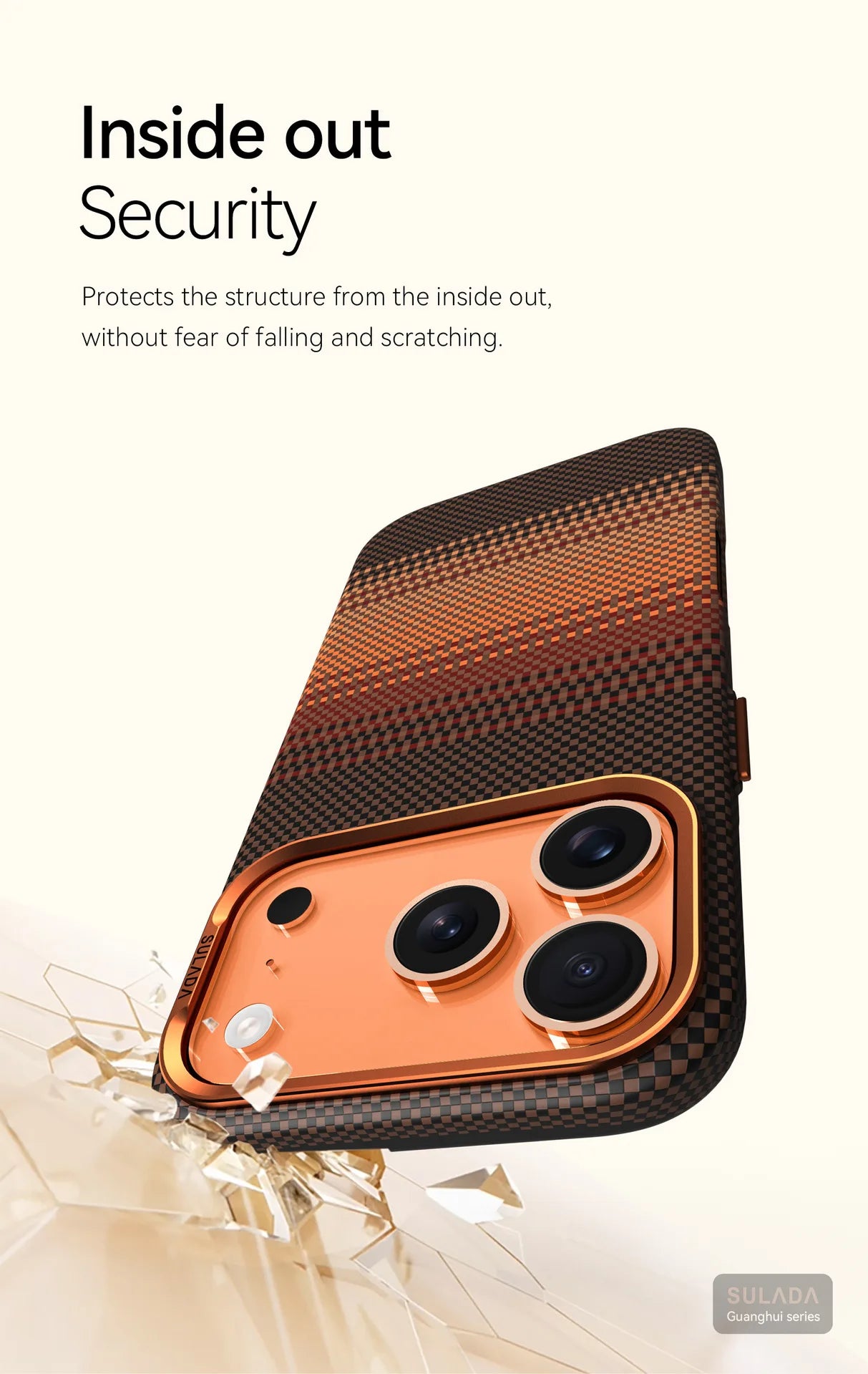 Ultra Strong Magnets Carbon Fiber Pattern Orange Case For IPhone 17 Pro Max Magnetic Wireless Charging Shockproof Protect Cover