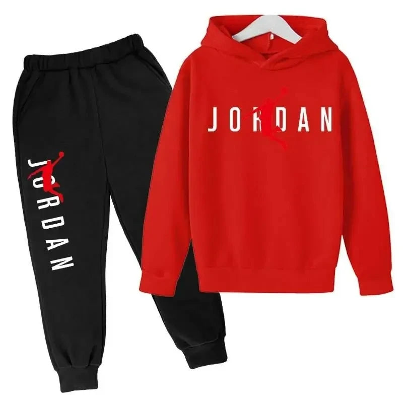 Autumn Leisure Letter Print Childrens Hoodie Long Sleeve+Pants Suits 2 Piece Set 3-14 Y Boys Girls Outfits Streetwears Sportsuit