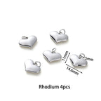 4pcs/lot 14K 18K Gold Plated Heart Charm with Jump Ring Necklace Making Supplies Solid Love Pendant For DIY Jewelry Accessories