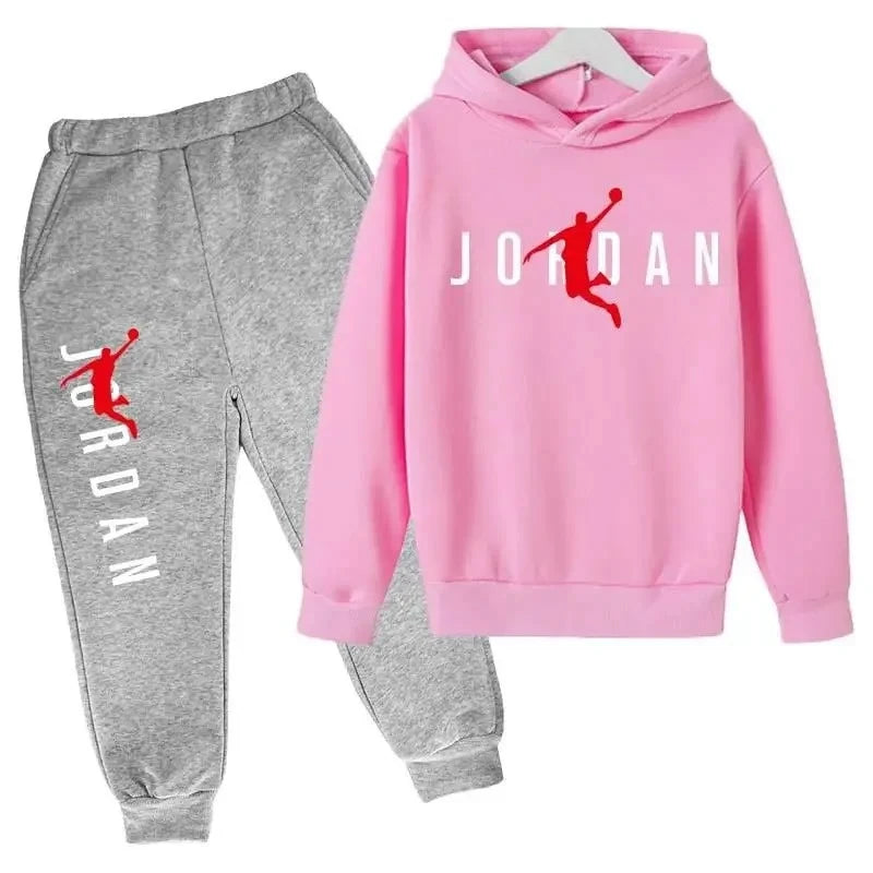 Autumn Leisure Letter Print Childrens Hoodie Long Sleeve+Pants Suits 2 Piece Set 3-14 Y Boys Girls Outfits Streetwears Sportsuit