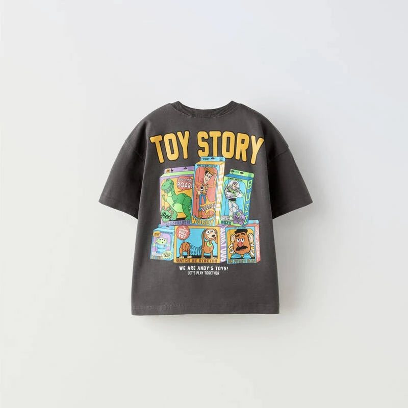 1-7 Year Old Kids Clothes T-shirt Cartoon Printed Fashion Short Sleeved Tops Tees Children's Wear Casual O-neck Boy's T Shirts