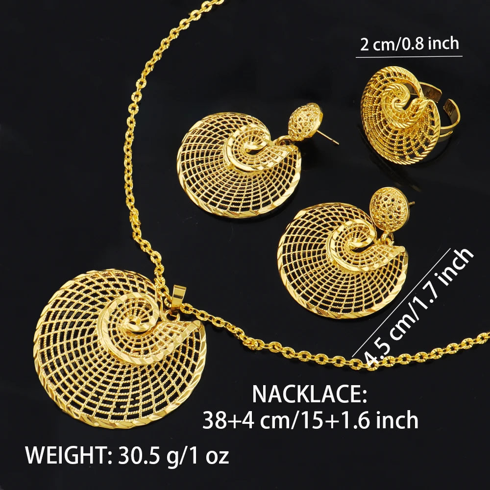 Gold Plated  jewelry set for necklaces earrings and rings Women Men Fashion 18k Gold Color Jewelry Making for Party Daily