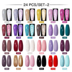 Mtssii 20/40/60Pcs Nail Gel Polish Set Kit Nude Pink Glitter Nail Art UV Gel Manicure Set Vernis Semi Permanent Base Top Coat