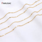 14K Real Gold Plated 1.3mm Thin Chain For DIY Jewelry Making, Wholesale Brass Chains Accessories Findings