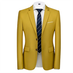 New Men Pure Color Formal Business Social Office Suit Slim Fit Jacket Male Wedding Dance Party Tuxedo Dress Simple Blazers Homme