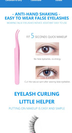 1Pc Lash Tweezers Eyelash Extensions Makeup Tools Stainless Steel Eyebrow Eyelash Tweezers Professional Lash Applicator Tool