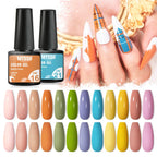 Mtssii 20/40/60Pcs Nail Gel Polish Set Kit Nude Pink Glitter Nail Art UV Gel Manicure Set Vernis Semi Permanent Base Top Coat