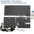 New US Layout Laptop Keyboard for Lenovo Thinkpad T14s Gen3 T14s Gen4 E14 Gen5 Backlit Black Without Frame With TrackPoint