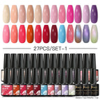 Mtssii 20/40/60Pcs Nail Gel Polish Set Kit Nude Pink Glitter Nail Art UV Gel Manicure Set Vernis Semi Permanent Base Top Coat
