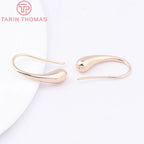 (1941) 20MM 24K Gold Color Plated Carved Earring Hook Jewerly Making Diy Jewelry Findings Accessories