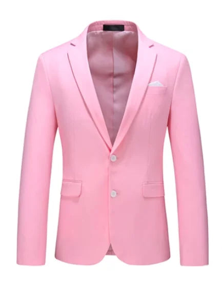 New Men Pure Color Formal Business Social Office Suit Slim Fit Jacket Male Wedding Dance Party Tuxedo Dress Simple Blazers Homme