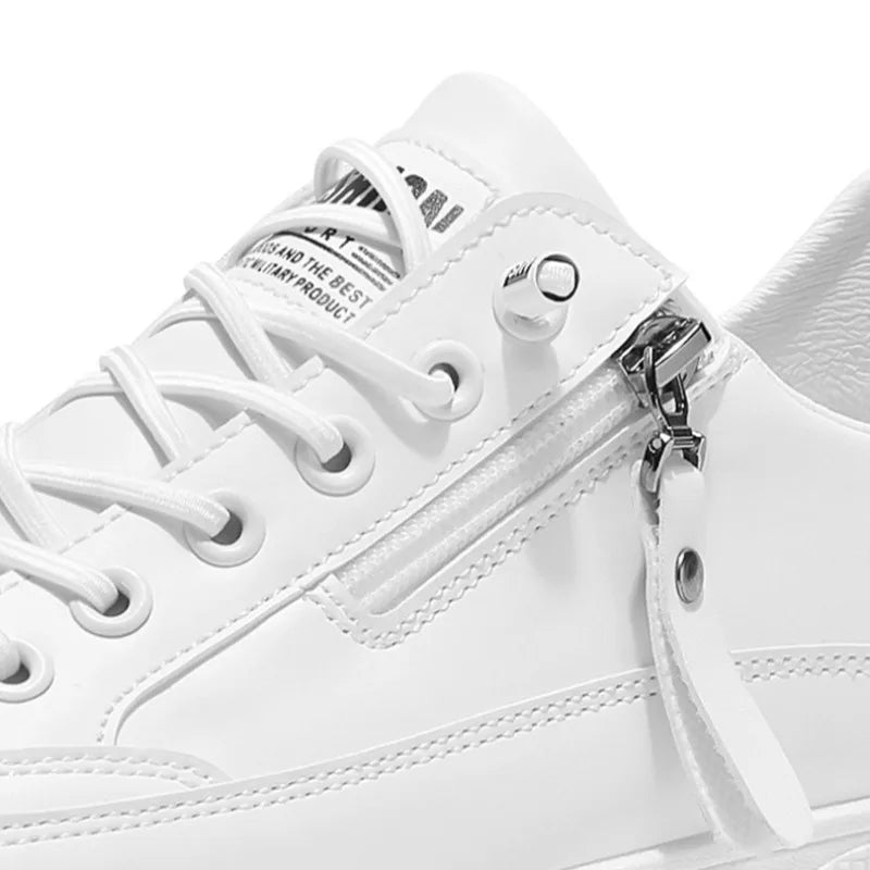 Classic Men Platform Leather Shoes Loafers Designer Trend Brand Man Flat Casual Shoes Fashion Zip Sneakers Shoes Men Mocciasins