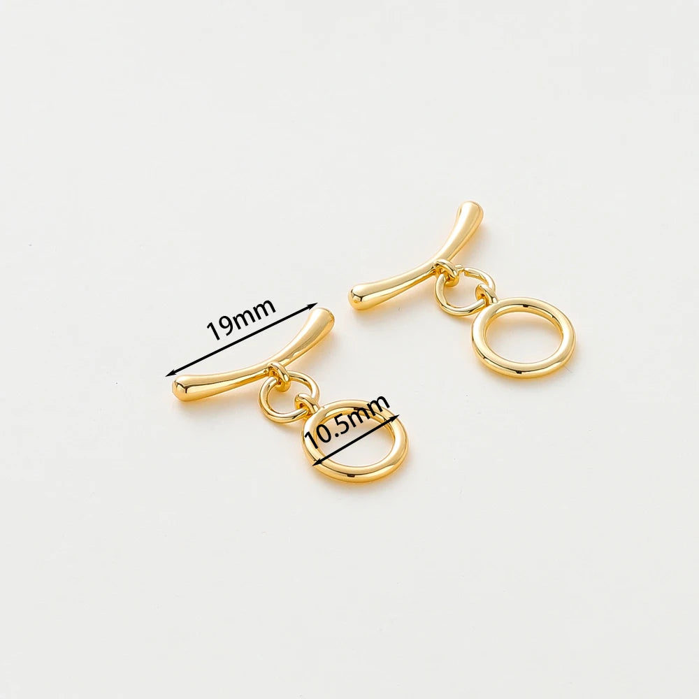 2-6Sets 14K/18K Gold Plated Brass OT Clasp Toggle Clasps Connector for DIY Bracelet Necklace Jewelry Making Findings Accessories
