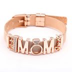 Fashion Stainless Steel For Woman Men Bracelet Mesh Bracelet Set Crystal Heart Anchor Charm Fine Bracelet Bangle Female Lover