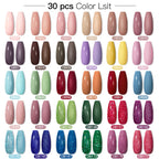 Mtssii 20/40/60Pcs Nail Gel Polish Set Kit Nude Pink Glitter Nail Art UV Gel Manicure Set Vernis Semi Permanent Base Top Coat