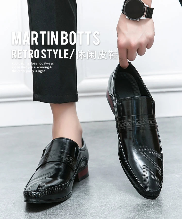 Luxury Dress Shoes Man Classic Leather Shoes Brand Men's Italian Shoes Pointed Toe Business Formal Shoes For Men Oxfords Loafers