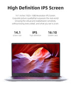 NEW Arrival Intel Core i7-8650U Slim Laptop 14.1 Inch Windows 11 Pro 12GB RAM 512GB 1TB SSD Office Study Computer PC Notebook