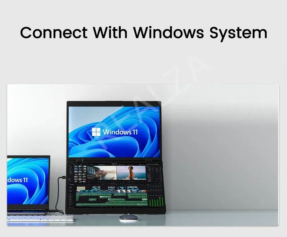 16 Inch 2.5K Dual Screen Portable Monitor 2560*1600P 16:10 100%sRGB With 360° Flip External Screen For PC Laptop Mac Phone PS4/5