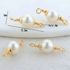 5mm 6mm 8mm 14k Gold Color Plated Brass Pearl Connector High Quality Diy Jewelry Accessories