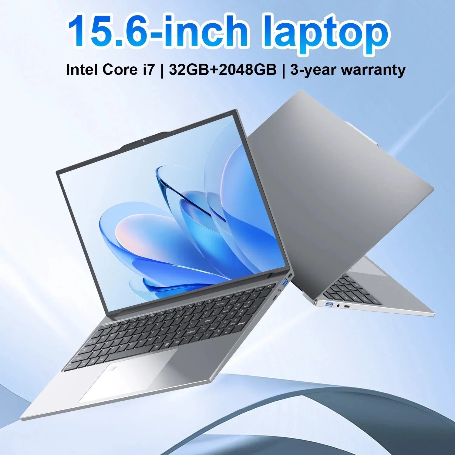 15.6" Laptop Computer PC Windows 11 Intel Core i7 6500U i3 6100U PC Gamer 16GB RAM Fingerprint Unlock Notebook Laptops Backlight