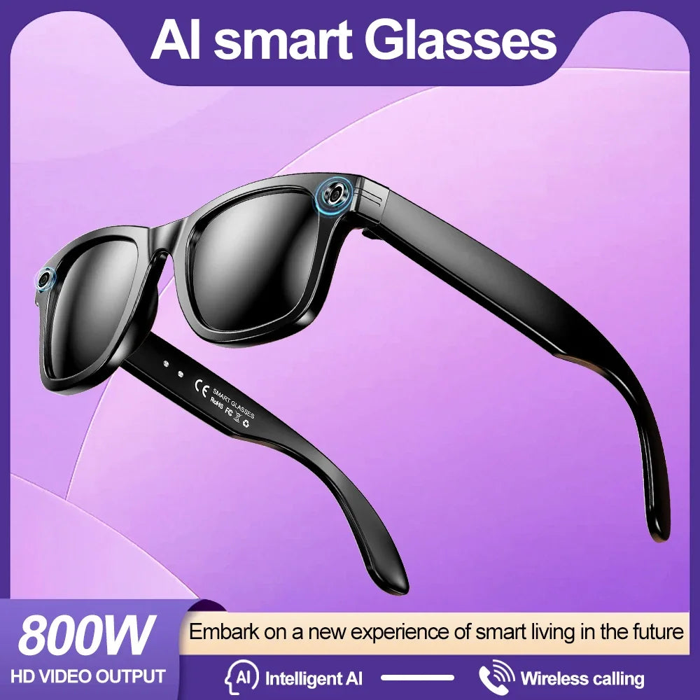 Smart AI Translation Smart Glasses Take Photos Recognizing Objects 4K Camera Bluetooth Music Call Intelligent Recording Glasses