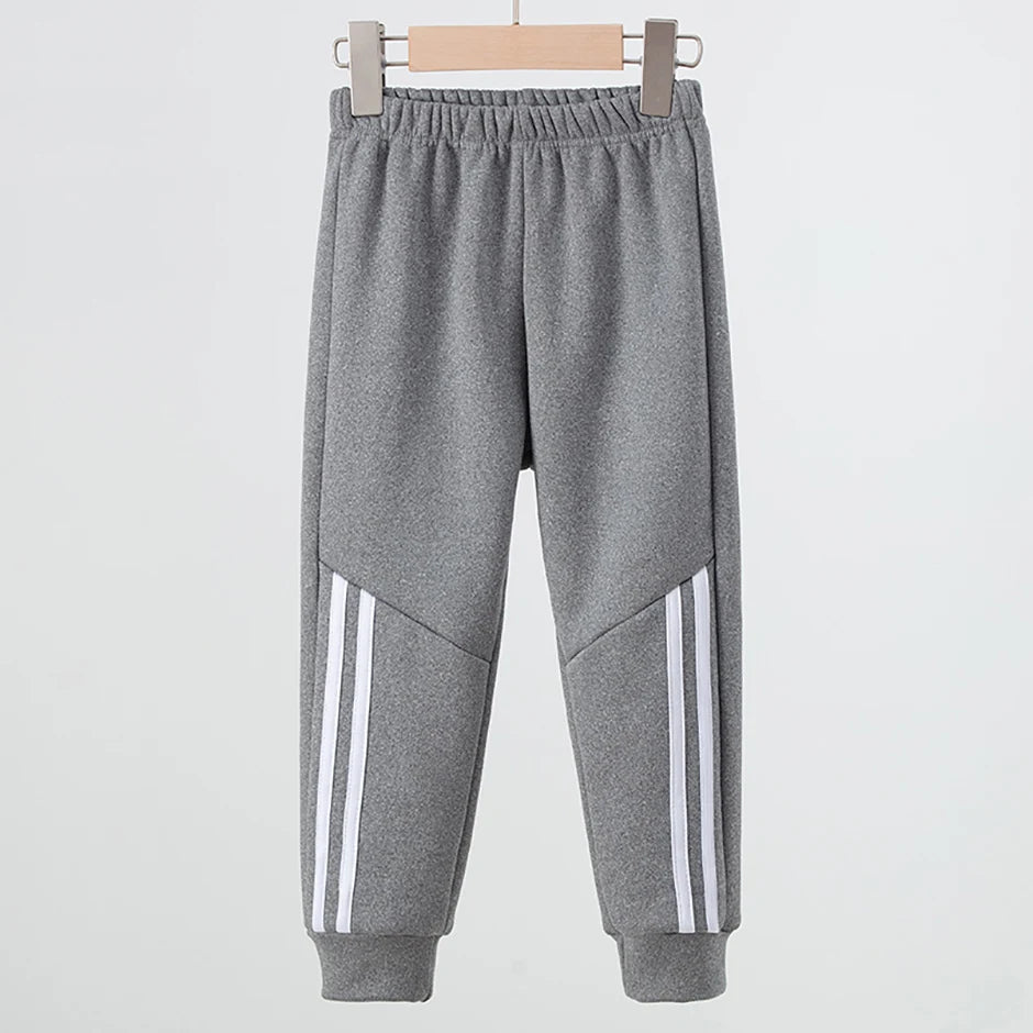 1/3 Piece Set Autumn And Winter Children's Mmulti-color Sports Thick Sweatpants For Boys And Girls With Plush Warm Casual Pants