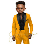 White Boys Suits 2 Pieces Wedding Formal Party Tuxedo Child Shawl Lapel Kids Dress Jacket Pants Slim Fit Blazer Sets